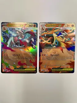 Mega Charizard X ex 029 & Mega Charizard Y 030 Black Star Promo Holo's Pokemon - Image 1