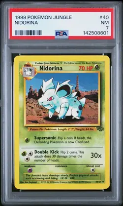 1999 Pokemon Jungle - NIDORINA #40 - PSA 7 - Near Mint: Fresh Grade! - Image 3