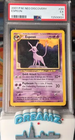 Espeon 20/75 Pokemon Neo Discovery Regular Graded PSA 5 - Image 1