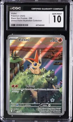 2025 POKEMON BLACK STAR PROMOS #208 VICTINI CGC 10 GEM MINT - Image 1
