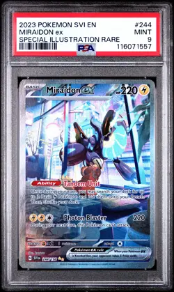2023 POKEMON SVI EN-SCARLET & VIOLET SPECIAL ILLUSTRATION RARE MIRAIDON EX PSA 9 - Image 1