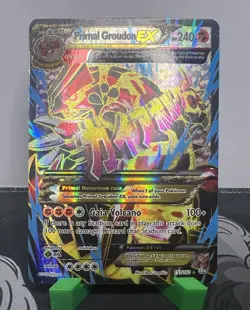 Pokemon Primal Groudon EX Full Art Ultra Rare Holo 151/160 XY Primal Clash LP - Image 1