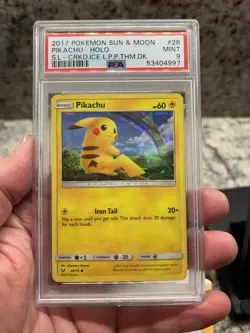 2017 Pokemon Pikachu Deck Exclusives Cracked Ice Holo 028/073 PSA 9 - Image 2