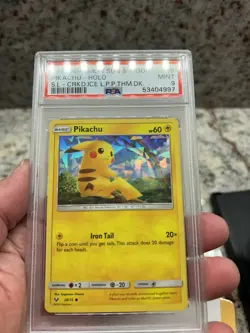 2017 Pokemon Pikachu Deck Exclusives Cracked Ice Holo 028/073 PSA 9 - Image 3