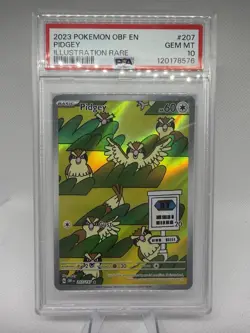2023 POKEMON OBF EN-OBSIDIAN FLAMES #207 PIDGEY ILLUSTRATION RARE - PSA 10 - Image 1