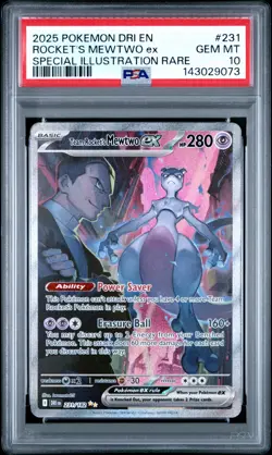 Team Rocket's Mewtwo Ex SIR 231 PSA 10 English - 2025 Pokemon - Destined Rivals - Image 2
