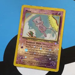 2001 Pokemon Southern Islands Mew Promo 1/18 Reverse Holo Double Swirl - Image 2
