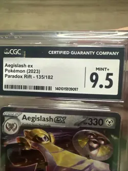 Pokemon 2023 Aegislash EX Paradox Rift 135/182 CGC Graded Mint+ 9.5 - Image 3