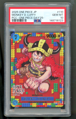 One Piece Monkey D. Luffy Promo P-110 One Piece Day 2025 Japanese PSA 10 - Image 1