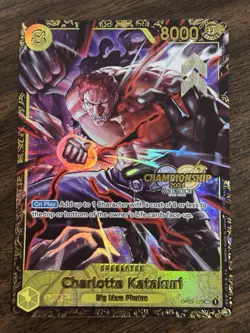 Bandai One Piece Card Charlotte Katakuri OP03-123 SEC Foil Rare Championship2024 - Image 1