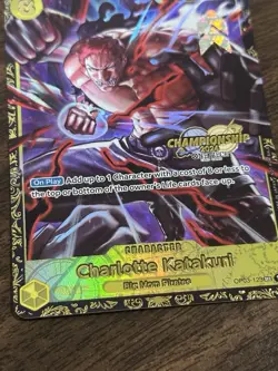 Bandai One Piece Card Charlotte Katakuri OP03-123 SEC Foil Rare Championship2024 - Image 2
