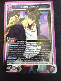 Union Arena UE17BT: SOLO LEVELING Sung Jinwoo UE17BT/SLG-1-021 Super Rare SR - Image 1