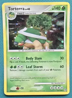 Pokemon Card - Torterra Diamond and Pearl 17/130 Holo Rare - Image 1