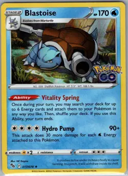 Blastoise 017/078 Holo Pokemon GO - Pokemon Card - NM - Image 1