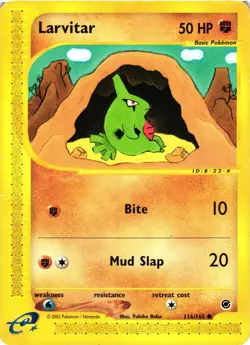 Pokemon TCG Larvitar Expedition Card 116/165 Common DMG - Image 1