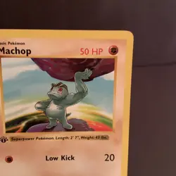 Pokemon TCG: Machop 1st Edition Shadowless Base Set -- WOTC VTG LP Rare Card - Image 4