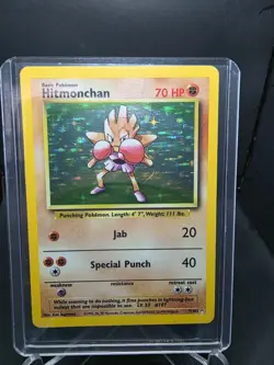 Hitmonchan 7/102 Base Set Holo Rare Vintage Pokemon Card WOTC 1999 LP/NM - Image 1