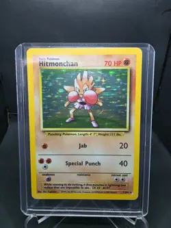 Hitmonchan 7/102 Base Set Holo Rare Vintage Pokemon Card WOTC 1999 LP/NM - Image 2