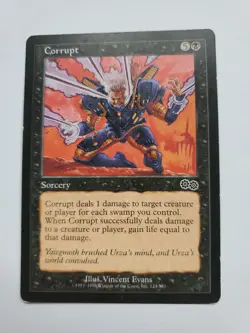 MTG Magic The Gathering Card Corrupt Sorcery Black Urza's Saga - Image 1