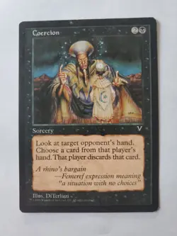 MTG Magic The Gathering Card Coercion Sorcery Black V Visions 1996 - Image 1