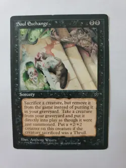 MTG Magic The Gathering Card Soul Exchange Sorcery Black Fallen Empires 1994 - Image 1