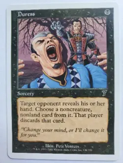 MTG Magic The Gathering Card Duress Sorcery Black 7th Edition - Image 1