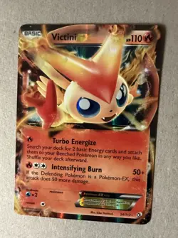 Pokemon Victini-EX 24/113 EX Basic Holo Fire 110HP Intensifying Burn Card - Image 1