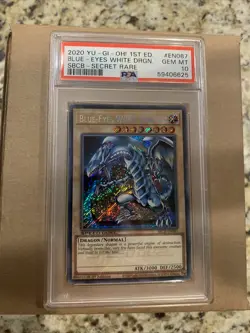Yu-Gi-Oh Blue-Eyes White Dragon SBCB-EN087 - Secret Rare 1st Edition PSA 10 - Image 1