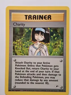 Charity 99/132 Gym Heroes Pokemon Trainer Card LP Vintage 2000 - Image 1