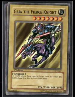 Gaia The Fierce Knight SYE-007 Yugi Evolution Yu-Gi-Oh 1st Edition HP - Image 1