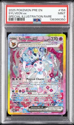 2025 POKEMON PRE EN-PRISMATIC EVOLUTIONS #156 SYLVEON EX PSA 9 - Image 1