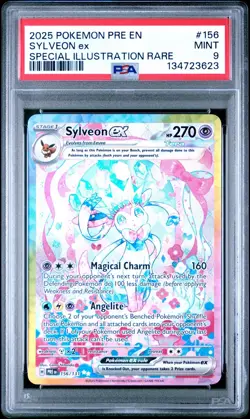 2025 POKEMON PRE EN-PRISMATIC EVOLUTIONS #156 SYLVEON EX PSA 9 - Image 1