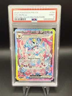 2025 POKEMON PRE EN-PRISMATIC EVOLUTIONS #156 SYLVEON EX PSA 9 - Image 1