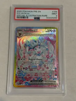 2025 POKEMON PRE EN PRISMATIC EVOLUTIONS 156 SYLVEON EX PSA 9 - Image 3