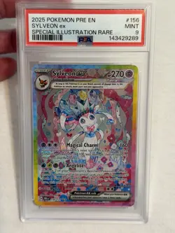 2025 POKEMON PRE EN PRISMATIC EVOLUTIONS 156 SYLVEON EX PSA 9 - Image 4