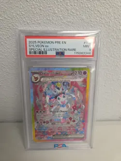 2025 POKEMON PRE EN-PRISMATIC EVOLUTIONS #156 SYLVEON EX PSA 9 - Image 1