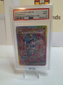 POKEMON 2025 PRE EN PRISMATIC EVOLUTIONS SYLVEON EX SIR PSA 9 #156 - Image 1