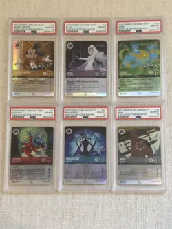 Lorcana D100 Collector Edition Promo Complete Set of 6, All PSA 10 Disney 100 - Image 1