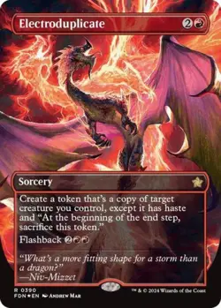 Electroduplicate (Borderless) (Mana Foil) -Foil Near Mint MTG Foundations - Image 1