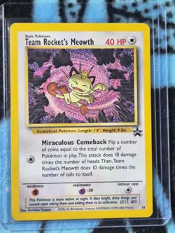 Pokemon Team Rocket's Meowth Wotc Promo 18/53 Regular Promo 40HP 2000 - Image 1