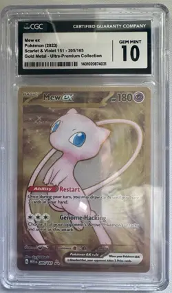 Pokemon Mew ex Scarlet & Violet 151 Gold Metal Holo CGC 10 205/165 - Image 1