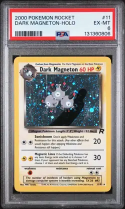 2000 POKEMON ROCKET #11 DARK MAGNETON-HOLO PSA 6 - Image 1