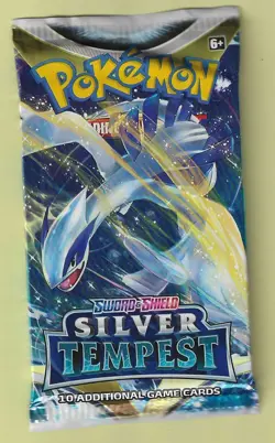 Pokemon "Silver Tempest" 10-Card Sealed Booster Pack (Lugia) X1 - Image 1