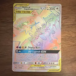 Pokemon Moltres & Zapdos & Articuno GX TAG TEAM Full Art Secret Rare Holo 69/68… - Image 1