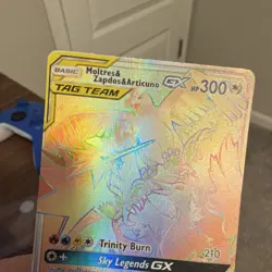 Pokemon Moltres & Zapdos & Articuno GX TAG TEAM Full Art Secret Rare Holo 69/68… - Image 3