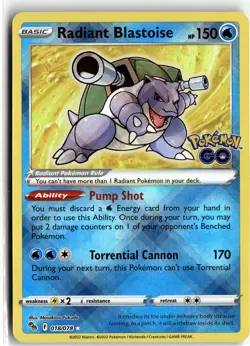 Pokemon GO #018/078 Radiant Blastoise - Image 1