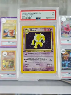 PSA 7 - 1999 Pokemon Fossil 1st Edition Holo 8/62 Hypno - Image 1