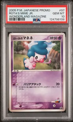 2005 POKEMON JPN PROMO WONDERLAND MAGAZINE #97 ROTA'S MIME JR. PSA 10 - Image 1