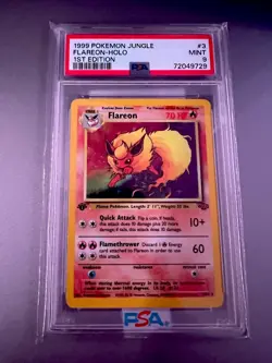 PSA 9 Flareon 1st Edition Jungle Holo Pokemon Card - Image 1