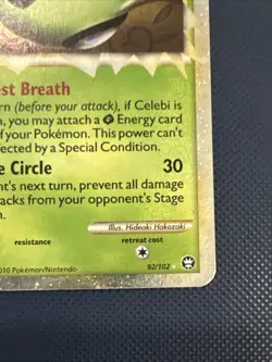 Pokemon TCG Celebi Prime 92/102 Ultra Rare HGSS Triumphant Card 2010 - Image 5